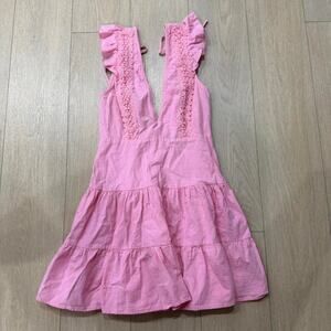Pink cotton summer mini dress